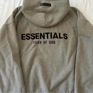 Fear of God Essentials Light Gray Pullover Hoodie
